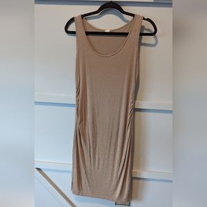 PinkBlush Mocha Ribbed Ruched Sleeveless Maternity Dress size Medium